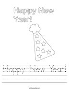Happy New Year Handwriting Sheet