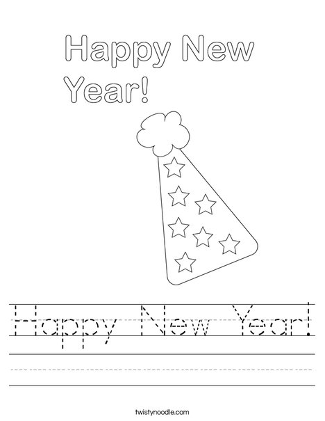 Happy New Year Worksheet - Twisty Noodle