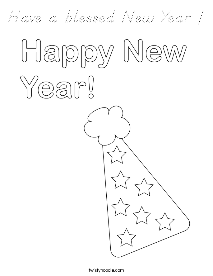 Have a blessed New Year ! Coloring Page