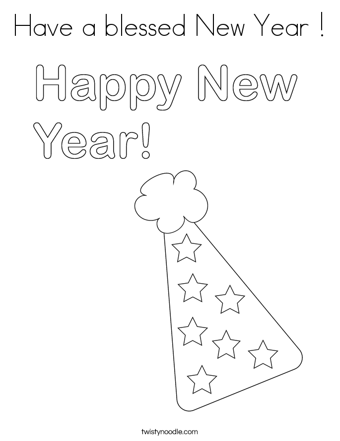 Have a blessed New Year ! Coloring Page