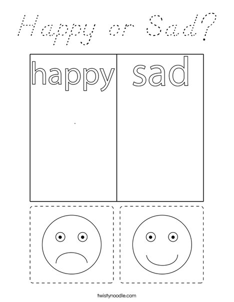 Happy or Sad? Coloring Page