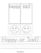 Happy or Sad Handwriting Sheet