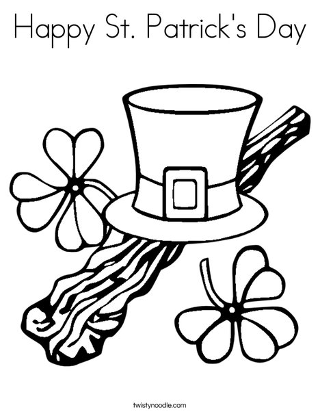 Happy St. Patrick's Day Coloring Page