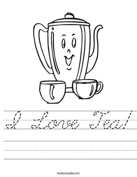 Happy Teapot Worksheet