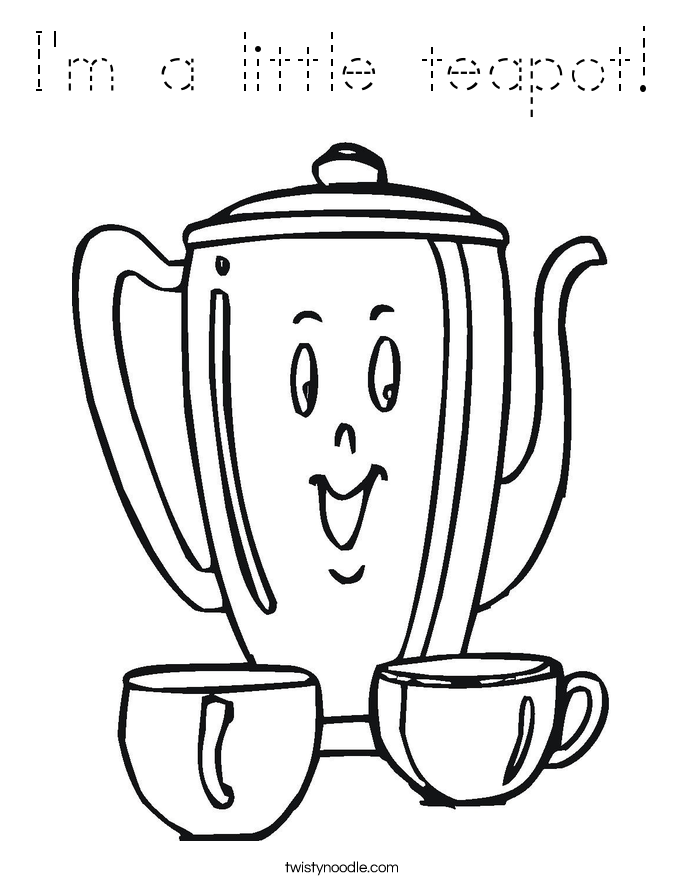 I'm a little teapot! Coloring Page