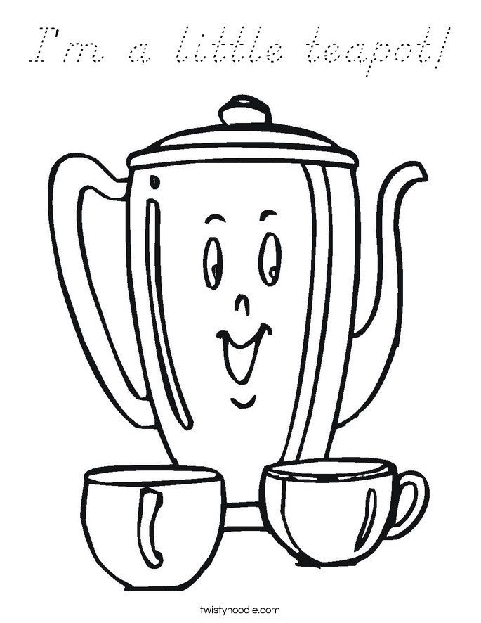 I'm a little teapot! Coloring Page