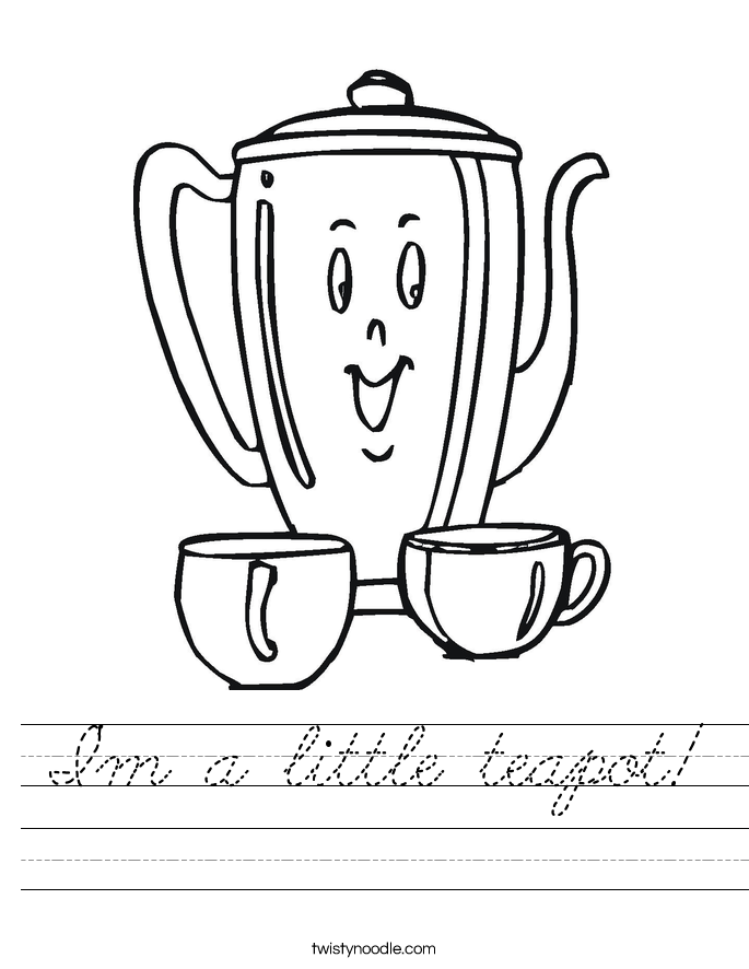 I'm a little teapot! Worksheet