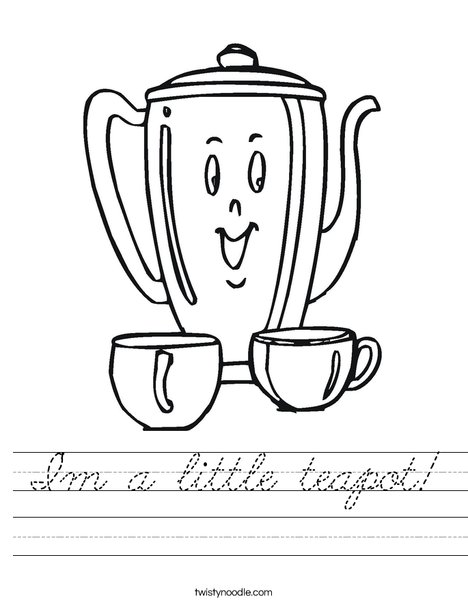 Happy Teapot Worksheet