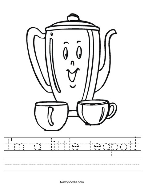 Happy Teapot Worksheet