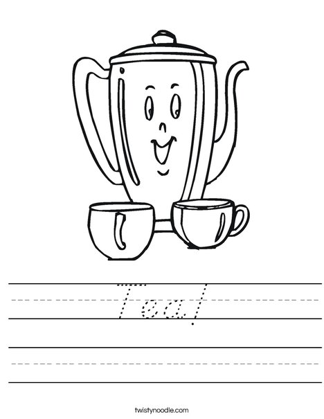 Happy Teapot Worksheet