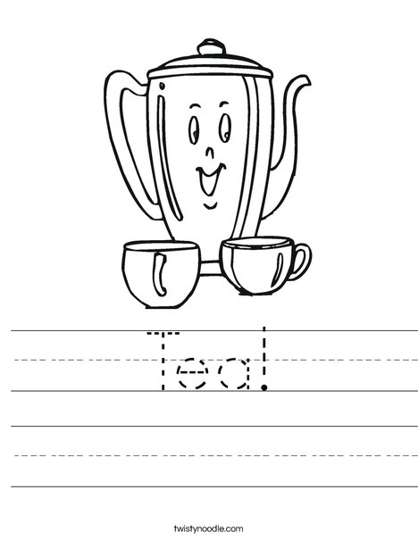 Happy Teapot Worksheet