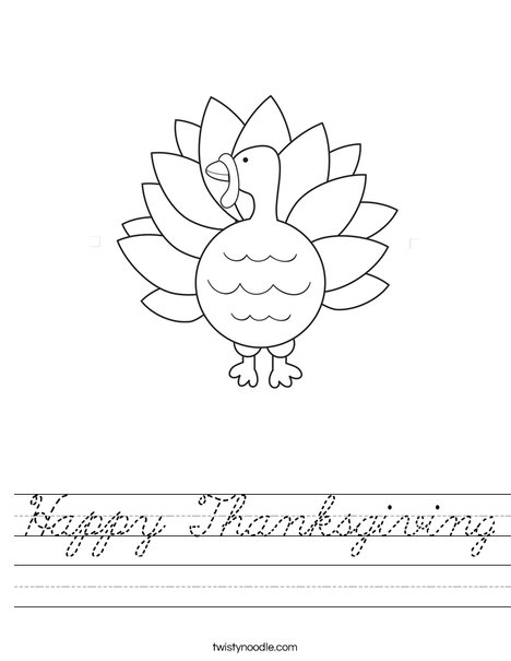 Happy Thanksgiving Worksheet