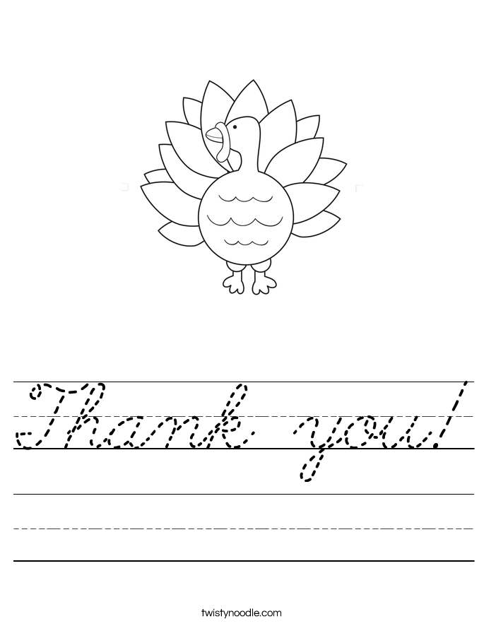 Thank you! Worksheet