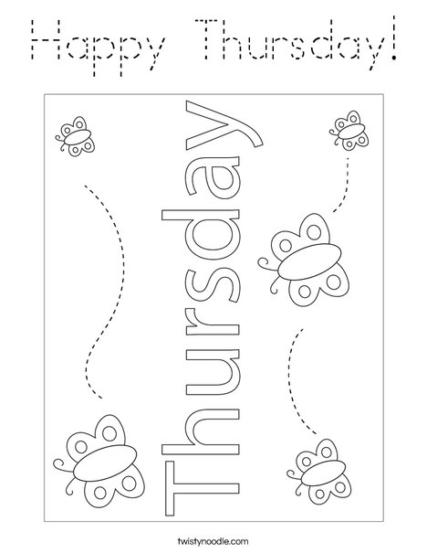 Happy Thursday! Coloring Page