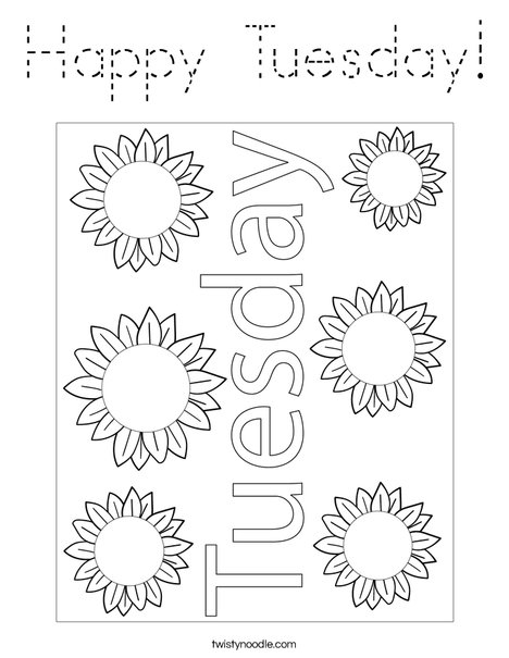 Happy Tuesday! Coloring Page