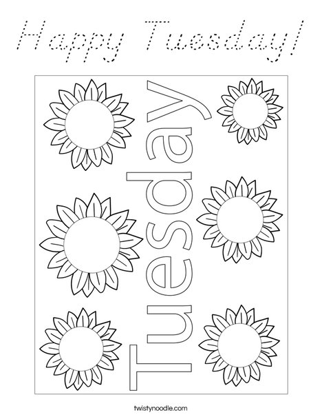 Happy Tuesday! Coloring Page