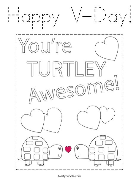Happy V-Day! Coloring Page