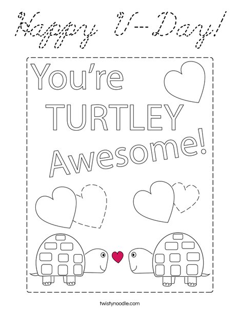 Happy V-Day! Coloring Page