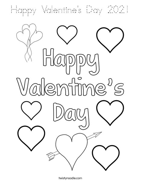 Happy Valentine's Day 2017 Coloring Page