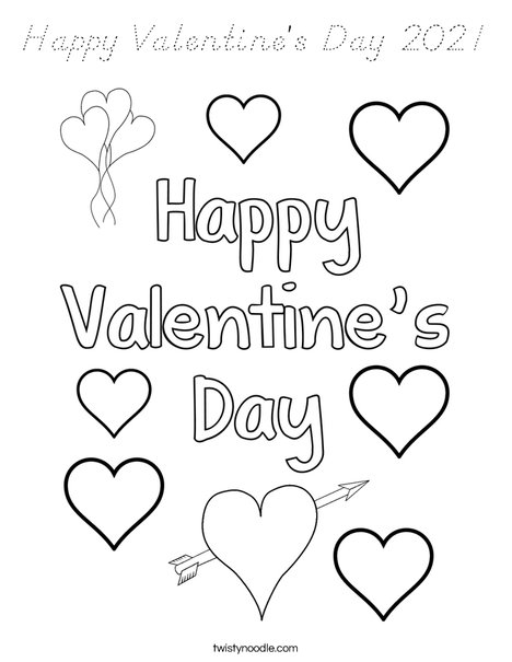 Happy Valentine's Day 2017 Coloring Page