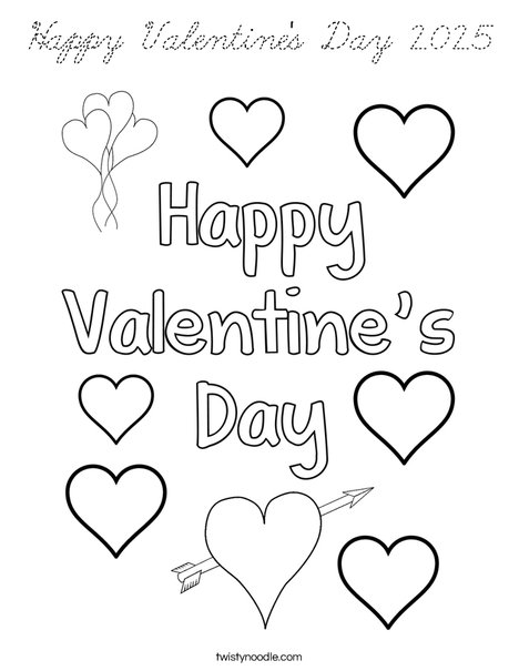 Happy Valentine's Day 2017 Coloring Page