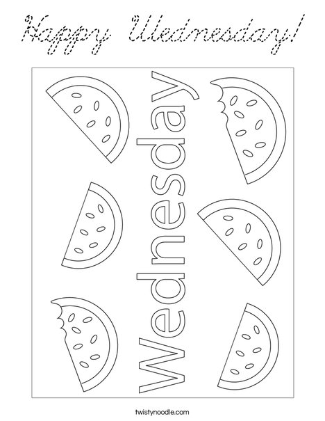 Happy Wednesday! Coloring Page
