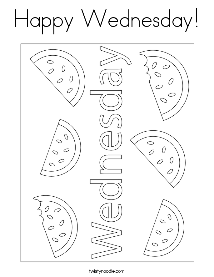 Happy Wednesday! Coloring Page