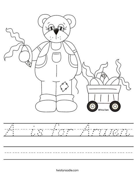 Harvest Bear Worksheet