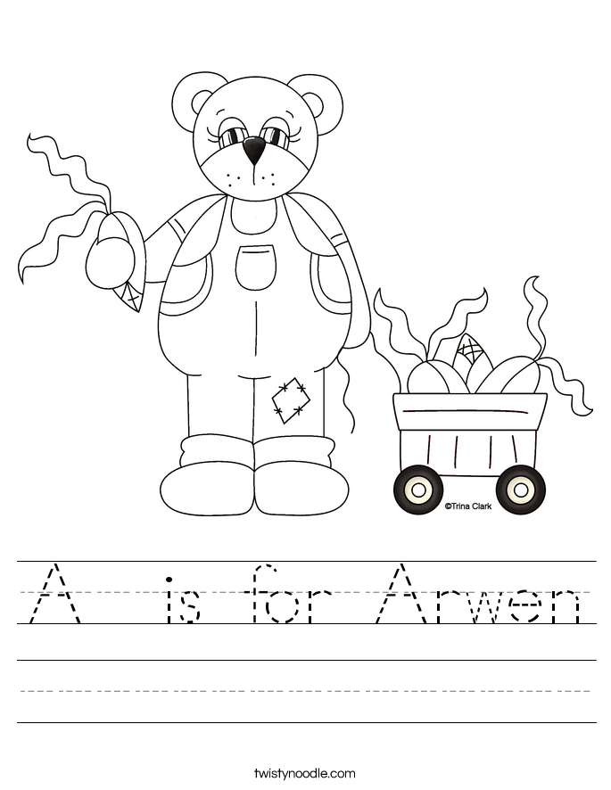 A  is for Arwen Worksheet