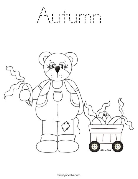 Harvest Bear Coloring Page