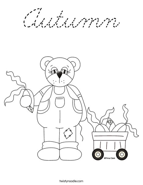 Harvest Bear Coloring Page