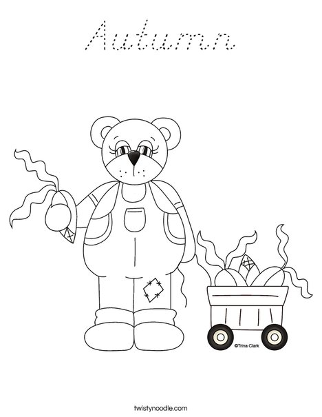 Harvest Bear Coloring Page