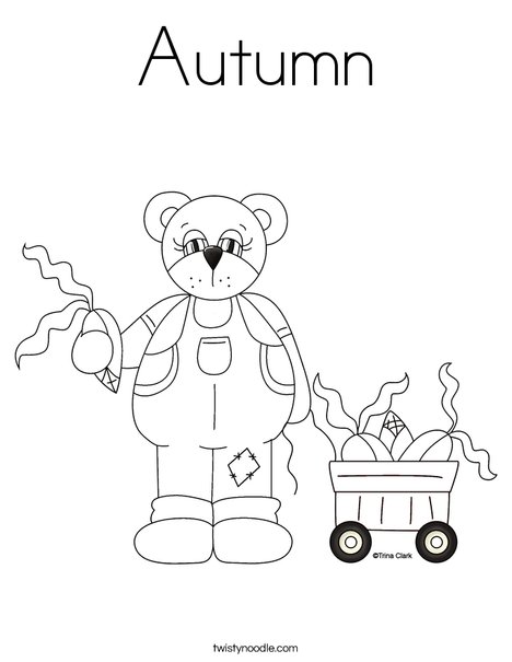 Harvest Bear Coloring Page