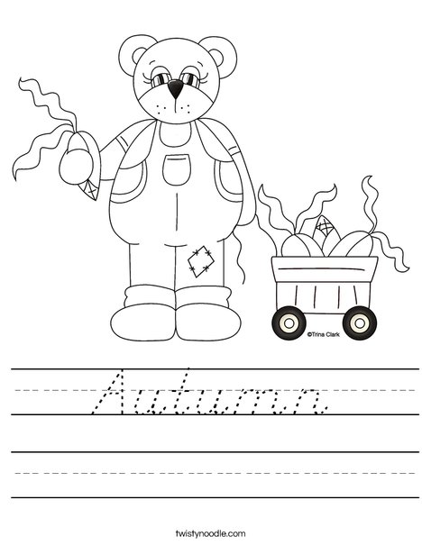 Harvest Bear Worksheet
