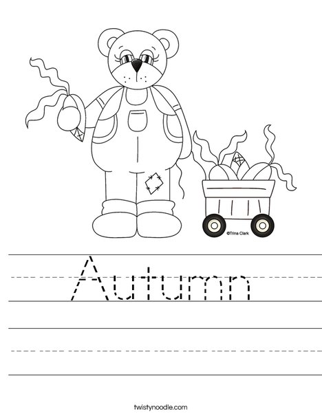 Harvest Bear Worksheet