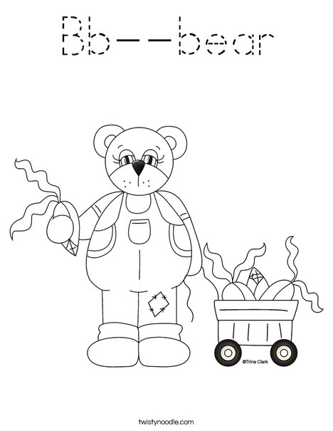 Harvest Bear Coloring Page