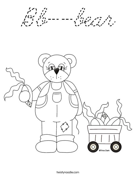 Harvest Bear Coloring Page
