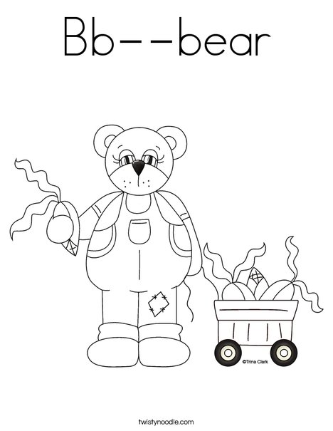 Harvest Bear Coloring Page