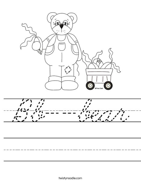 Harvest Bear Worksheet