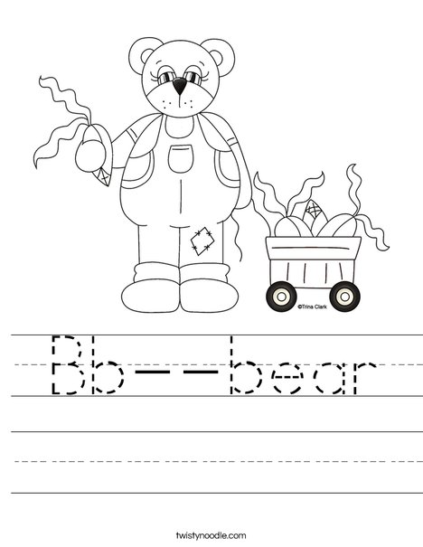 Harvest Bear Worksheet
