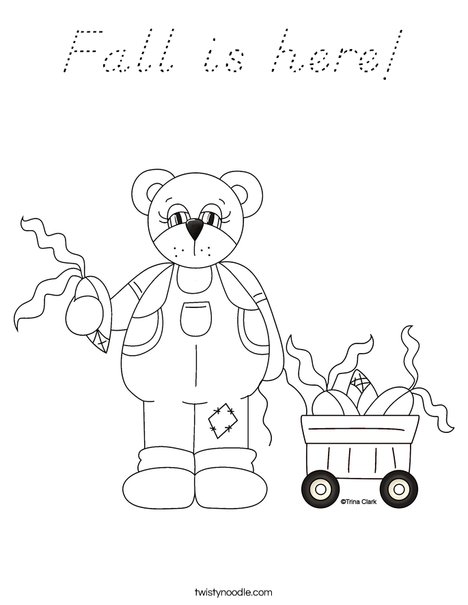Harvest Bear Coloring Page