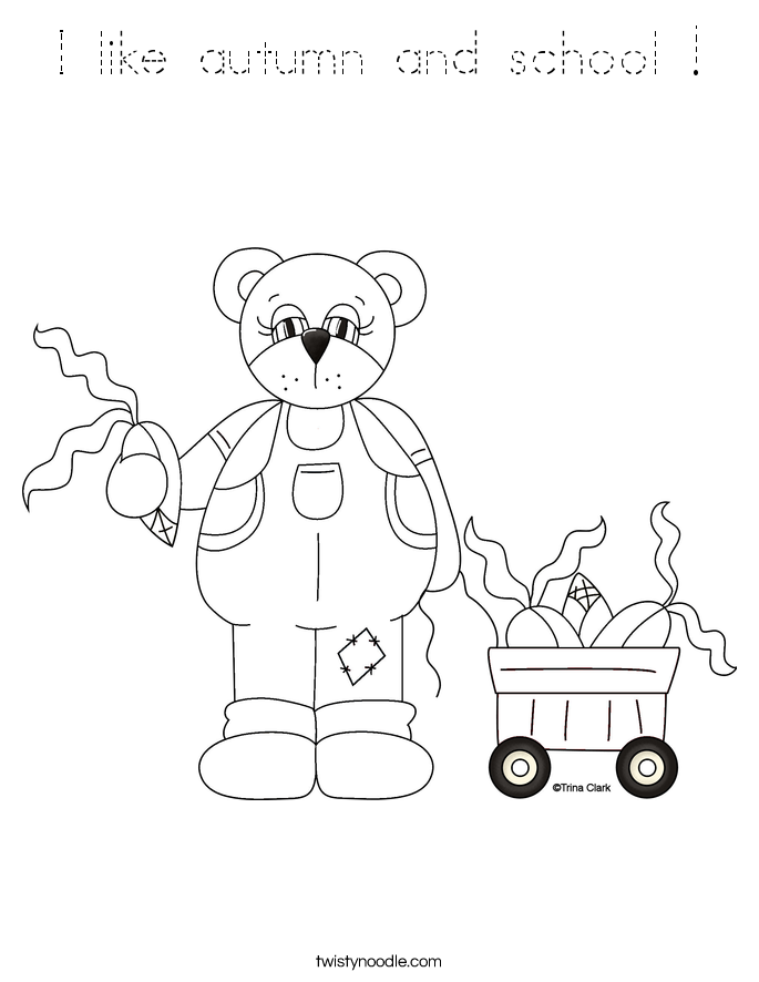 I like autumn and school ! Coloring Page