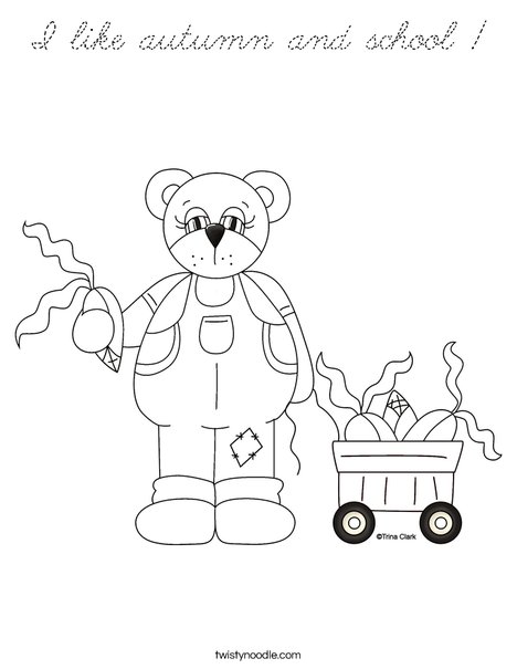 Harvest Bear Coloring Page
