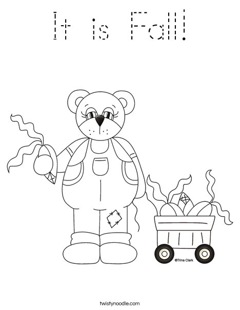 Harvest Bear Coloring Page