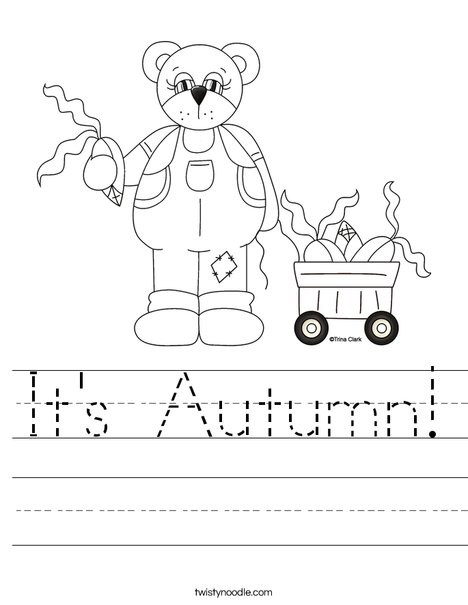 Number Names Worksheets autumn worksheet : It's Autumn Worksheet - Twisty Noodle