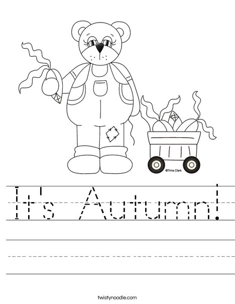 Harvest Bear Worksheet