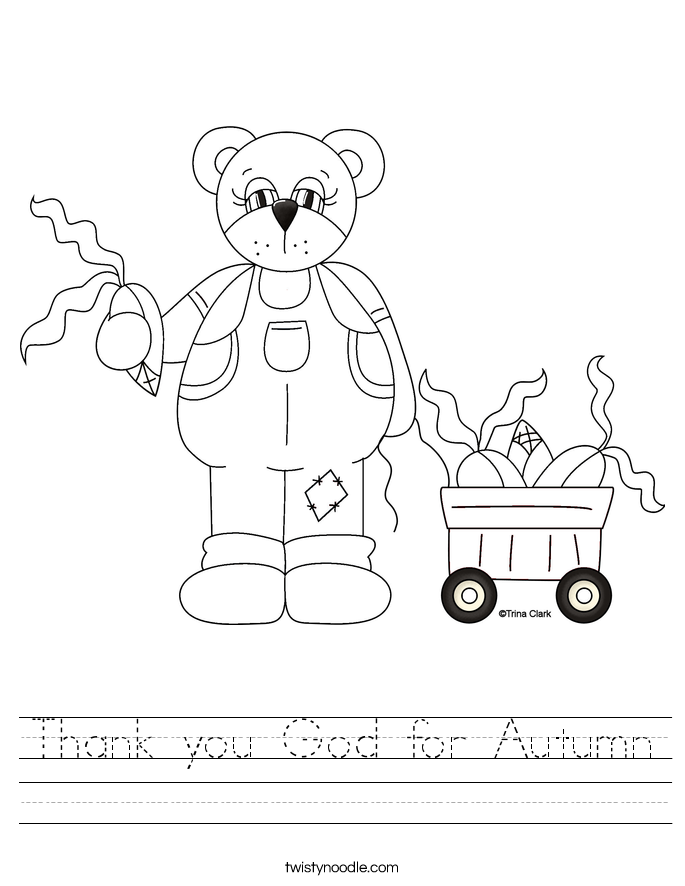 Thank you God for Autumn Worksheet