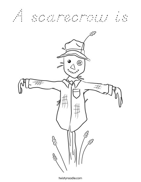 Harvest Hollow Scarecrow Coloring Page