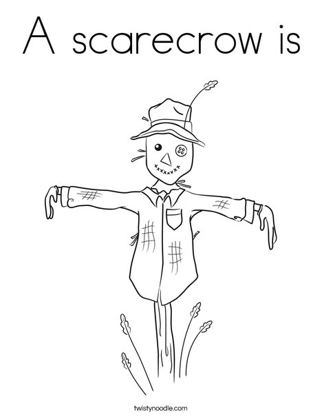 Harvest Hollow Scarecrow Coloring Page
