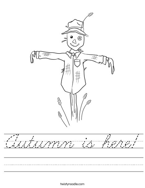 Harvest Hollow Scarecrow Worksheet